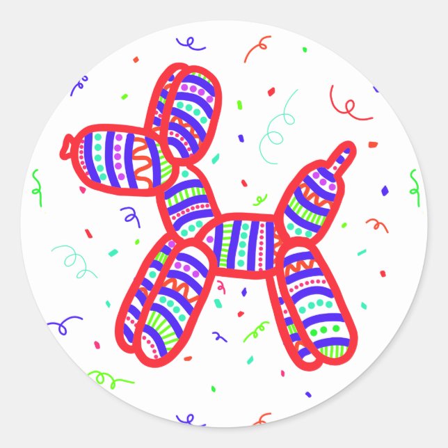 Balloon Dogs Party Stickers (Front)