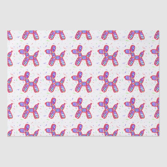 Balloon Dogs Party  Tissue Paper (Front)