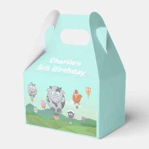 Balloon Farm Animals Custom Kids Birthday Favour Box