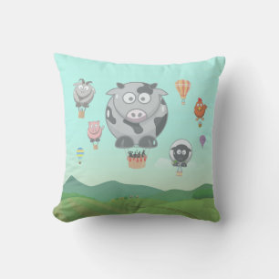 Balloon Farm Animals Fun Kids Cushion