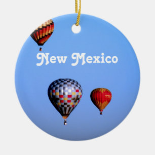 Balloon Festival in New Mexico Ceramic Tree Decoration