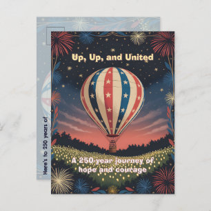 Balloon Fireworks 1776–2026 Backyard Party Invite! Postcard