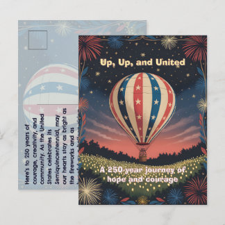 Balloon Fireworks 1776–2026 Backyard Party Invite! Postcard