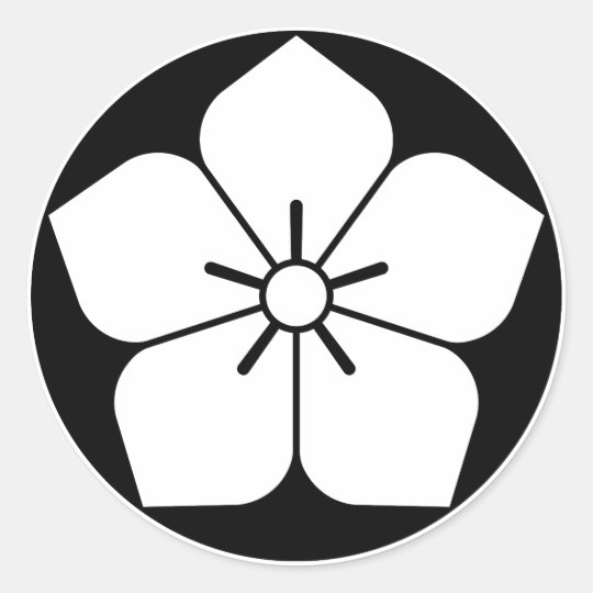 Balloon flower in rice cake classic round sticker