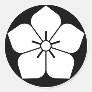 Balloon flower in rice cake classic round sticker