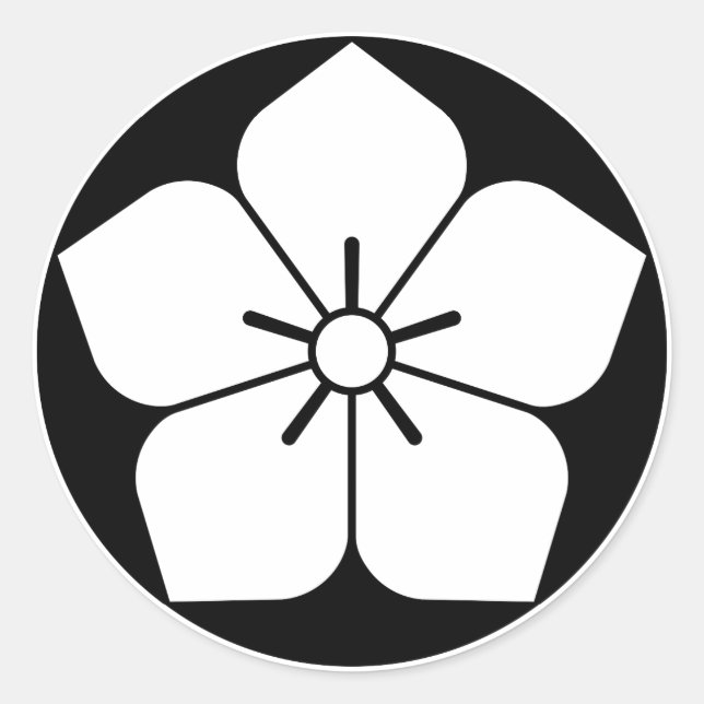 Balloon flower in rice cake classic round sticker (Front)