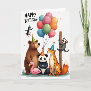 Balloon Friends Birthday Card
