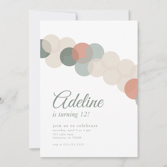 Balloon Garland Birthday Invitation (Front)