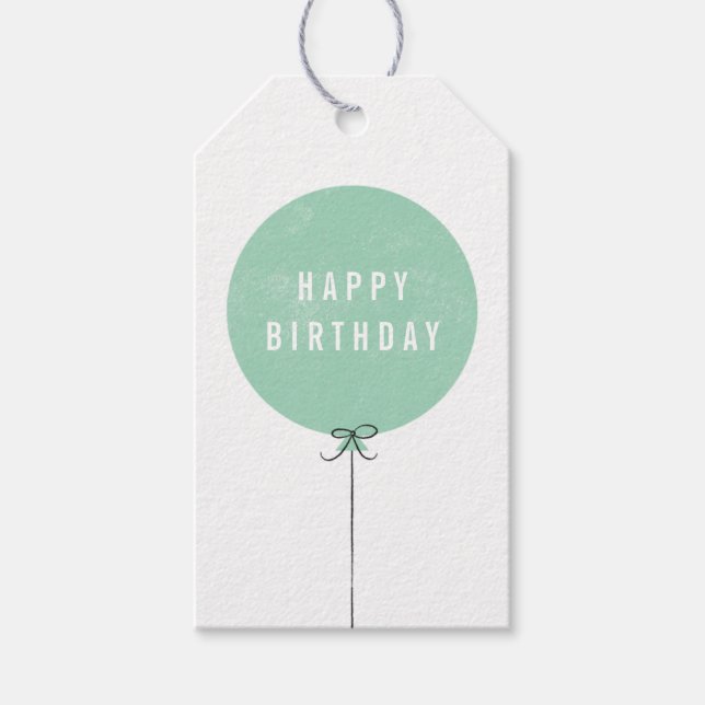 Balloon Gift Tag - Mint (Front)