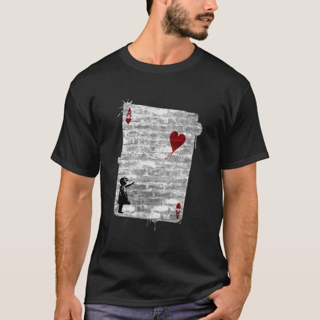 Balloon Girl Ace Of Heart - Cardistry Gift T-Shirt (Front)