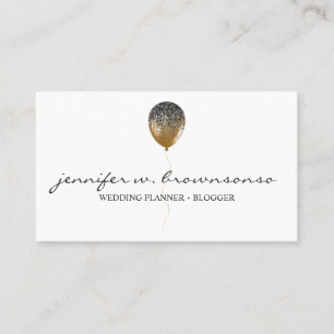 Balloon Gold Event Party Planning Glitz Business Card