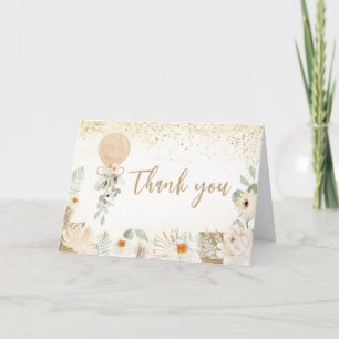 Balloon Greenery Gender Neutral Baby Shower Thank You Card