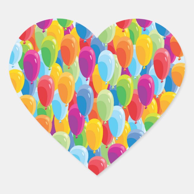 Balloon Heart - Birthday Stickers (Front)
