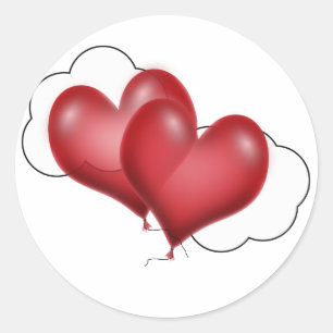 Balloon Hearts (Add Your Text) Classic Round Sticker