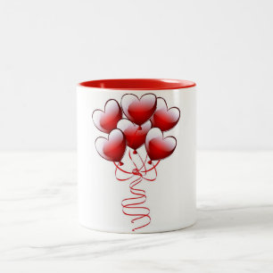 ****BALLOON HEARTS**** Two-Tone COFFEE MUG