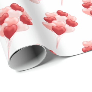 Balloon Hearts Valentine's Day Gift Wrap Paper