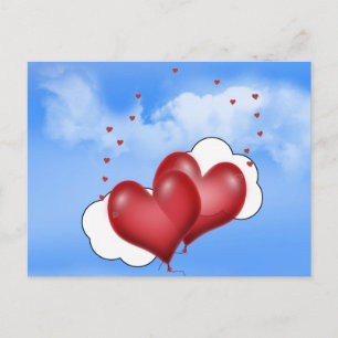 Balloon Hearts With Little Hearts Postcard