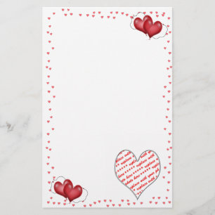 Balloon Hearts with Photo Frame Stationery