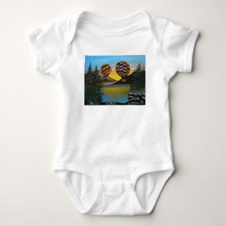 Balloon Hot Air ride over the River RenmaDesign Baby Bodysuit