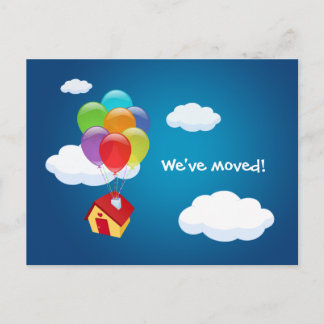 Balloon House - New Address announcement postcard
