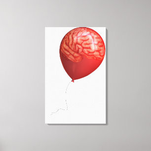 Balloon illustration with a superimposed brain canvas print