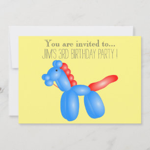 Balloon infant or toddler young kid birthday party invitation