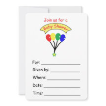 Balloon Invitation for a Baby Shower