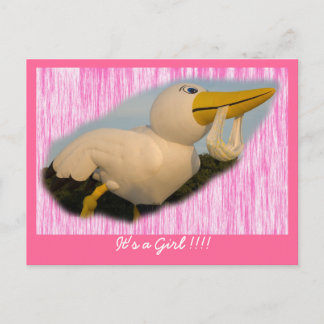 Balloon It's a Girl !!!! Announcement Postcard