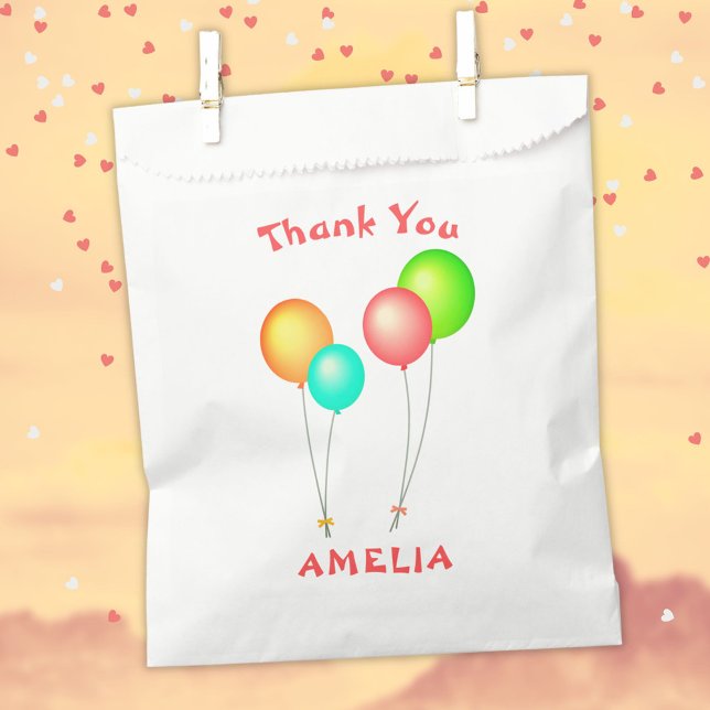 Balloon Kids Birthday Thank You Favour Bags (Creator Uploaded)