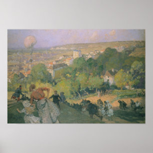 Balloon Landing at Pre St-Gervais, c.1885 Poster