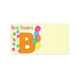 Balloon Letter B Address Label