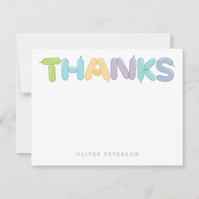 Balloon Letters Thank You Notes (Front)