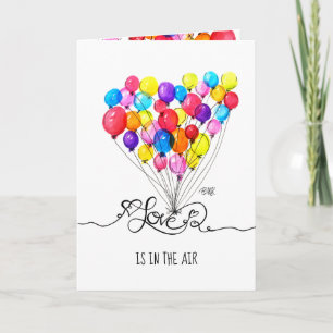 BALLOON LOVE is in the Air   Heart   Valentines Holiday Card