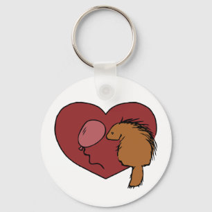 Balloon Loves Porcupine Keychain