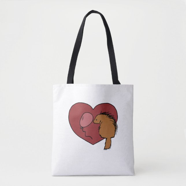 Balloon Loves Porcupine Tote Bag (Front)