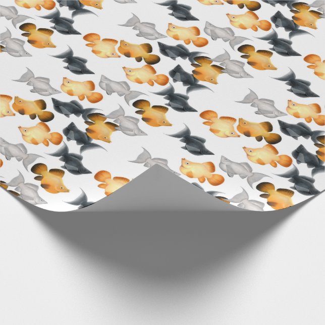 Balloon Mollies Tropical Fish Wrapping Paper (Corner)