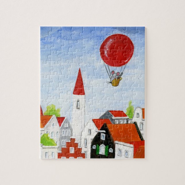 Balloon Mouse & Roofs Puzzle (Vertical)