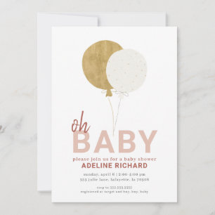 Balloon Oh Baby Shower Invitation