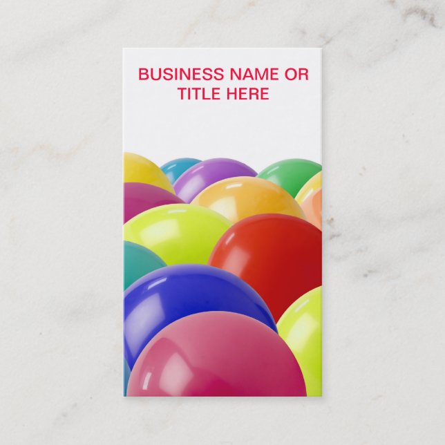balloon or party organiser business card (Front)