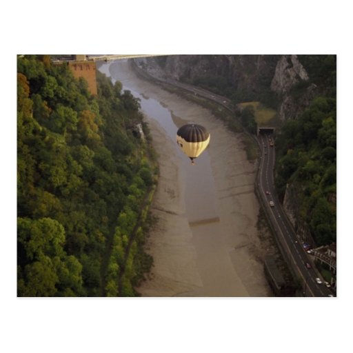 Image of Balloon over Avon Gorge, Bristol, England Postcard