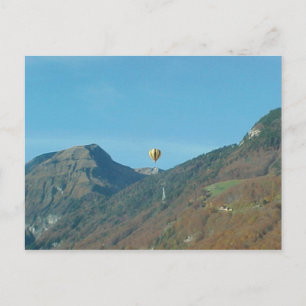 Balloon over the mountains postcard