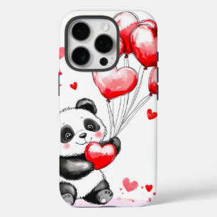 Balloon Panda Love in the Air iPhone 16 Pro Case