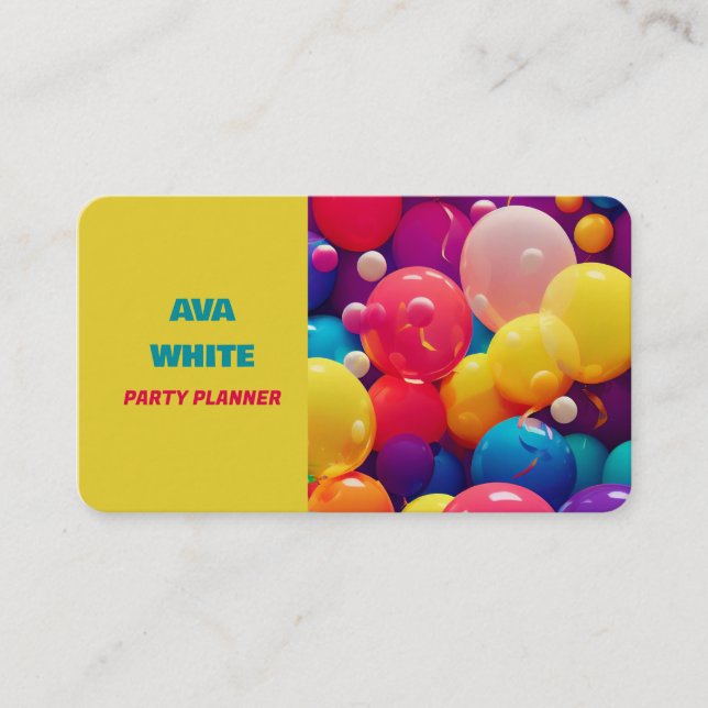 Balloon Party Decor Business Card (Front)