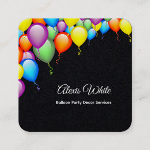 Balloon Party Decor Premium Square Business Card