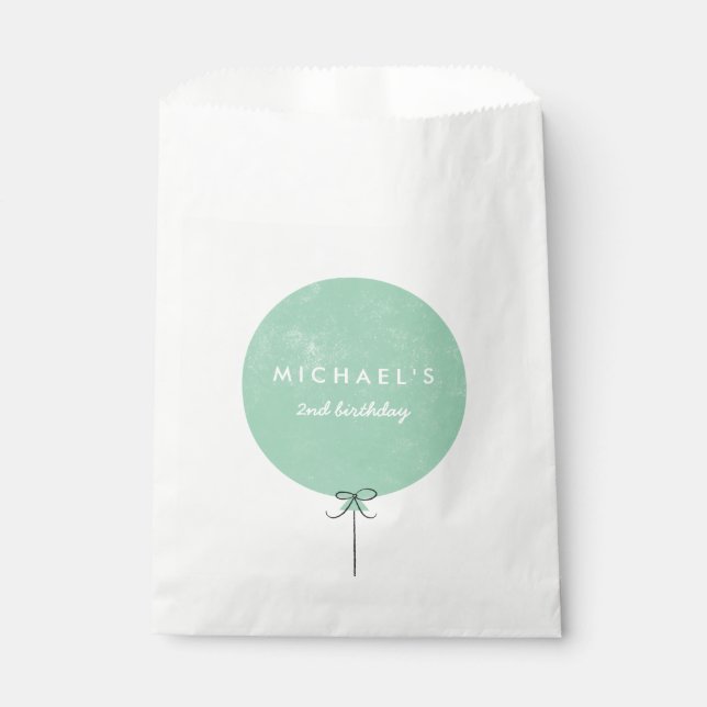 Balloon Party Favour Bag - Mint (Front)