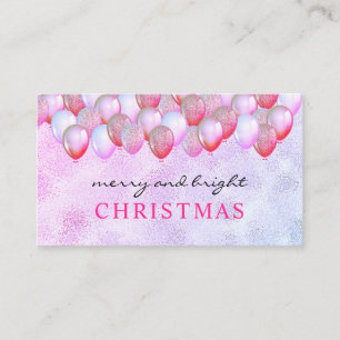 Balloon Party Planner merry bright christmas Business Card