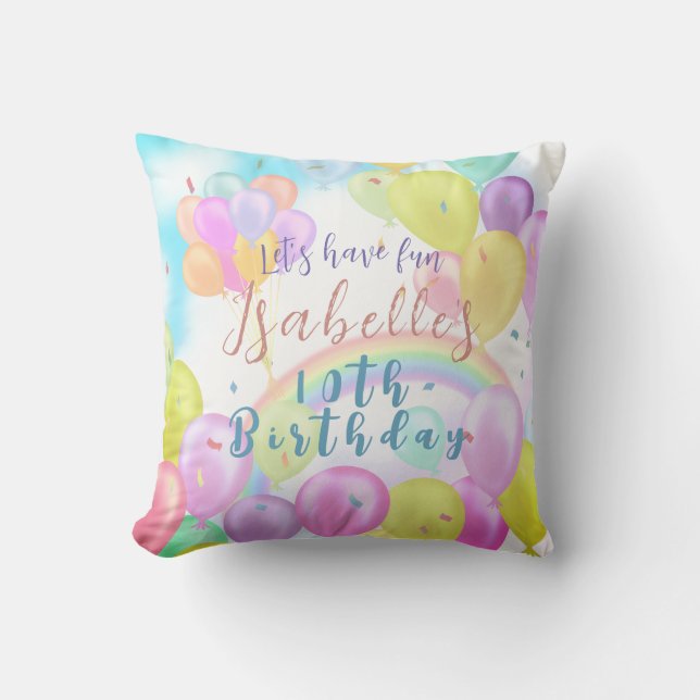 Balloon Pastel Birthday Cushion (Front)