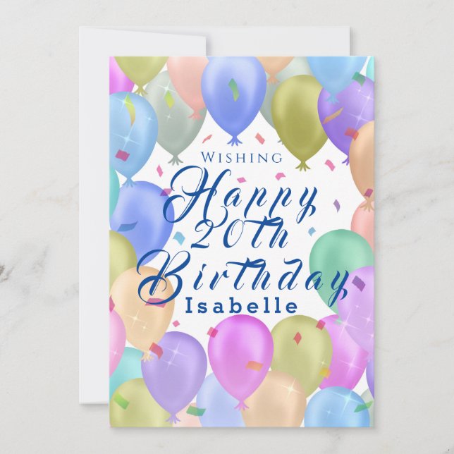 Balloon Pastel Holiday Card (Front)