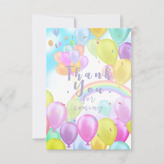 Balloon Pastel  Thank You Card (Front)