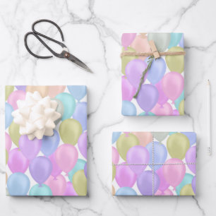 Balloon Pastel Wrapping Paper Sheet